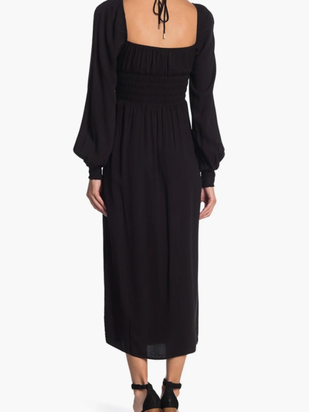 AFRM Leopard Print Long Sleeve Maxi Dress - Brown/Black